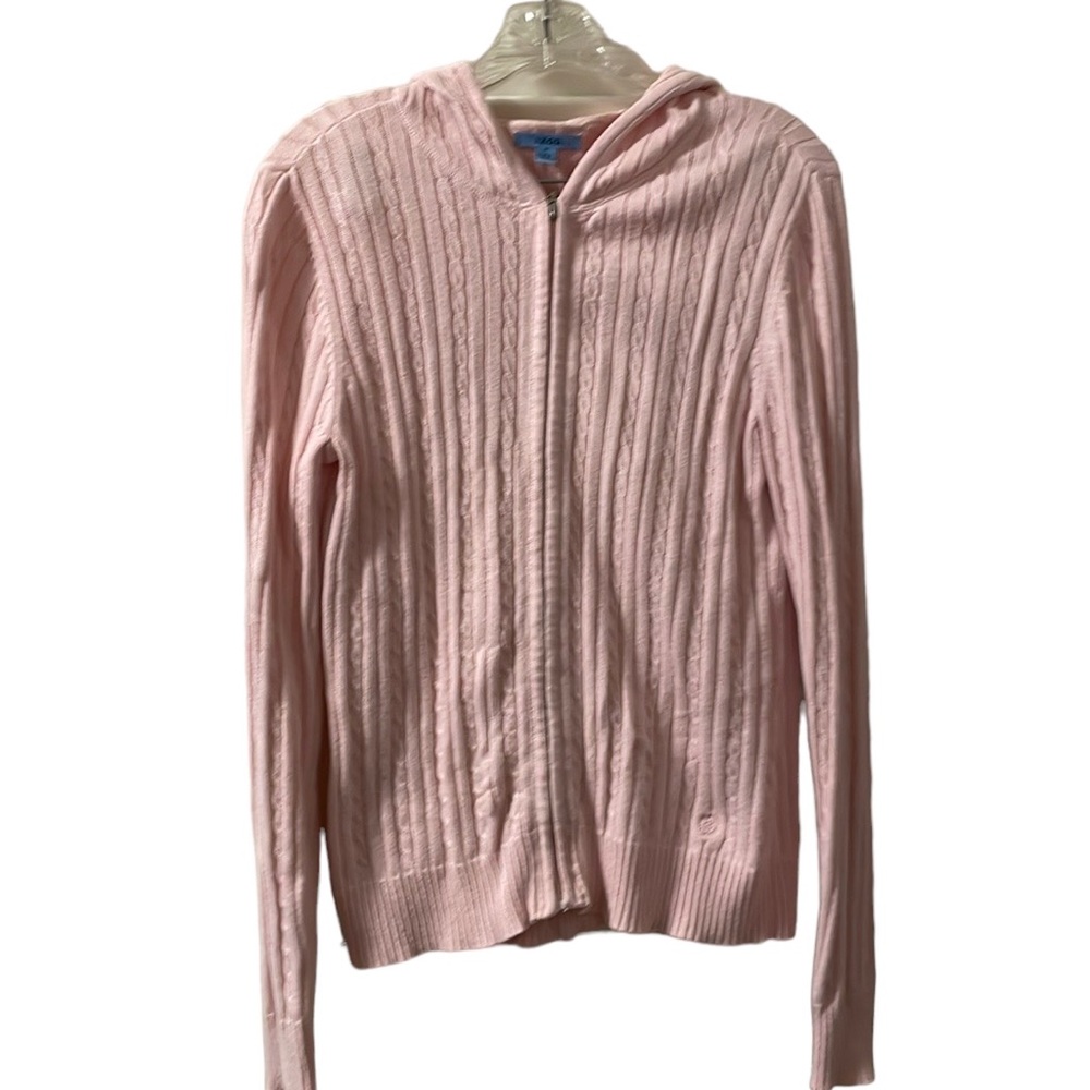 Izod Light pink zip up sweater size M